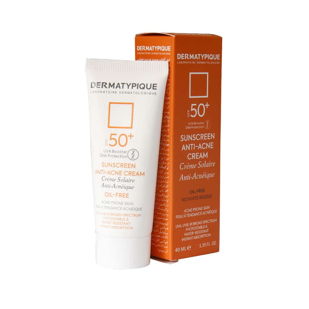کرم ضد آفتاب آنتی آکنه پوست چرب و جوشدار درماتیپیک SPF 50  بی رنگ